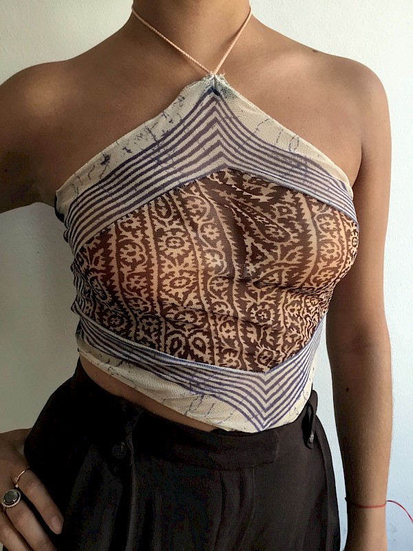 Vintage JPG Jean Paul Gaultier Tatoo halter neck triangel crop top Top tie 90s Top GUCCI Wool highwaist Marlene pants